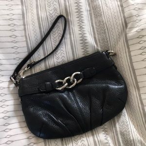 Coach Black leather wristlet